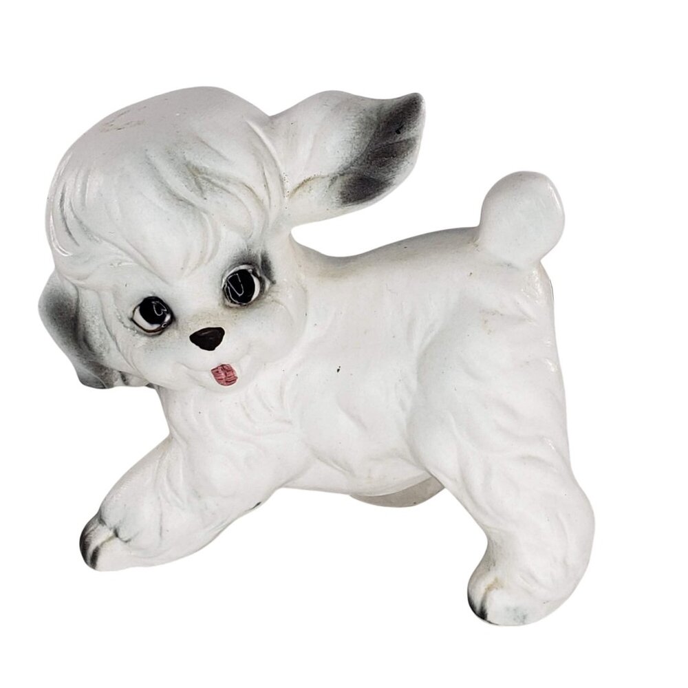 Vintage Josef Originals White Porcelain Poodle Dog Figurine Korea Puppy